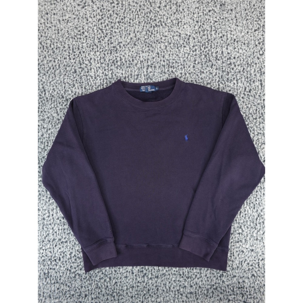 Polo Ralph Lauren Mens Medium Purple Crewneck‎ Sweatshirt Blue Pony Logo Fleece